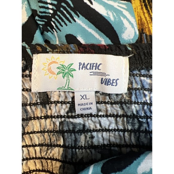 Pacific Vibes Floral Dress Sleeveless with Padded Bra Hawaiian Size XL - Picture 8 of 15